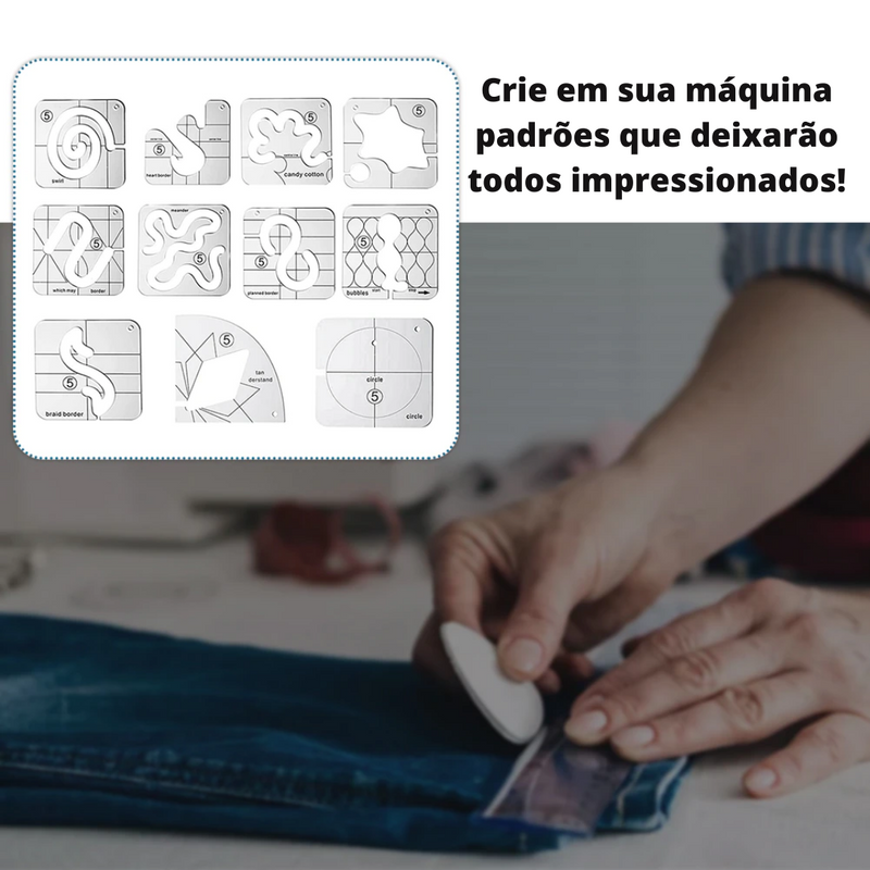 Conjunto com 11 réguas - Molde Curves® com E-book Grátis