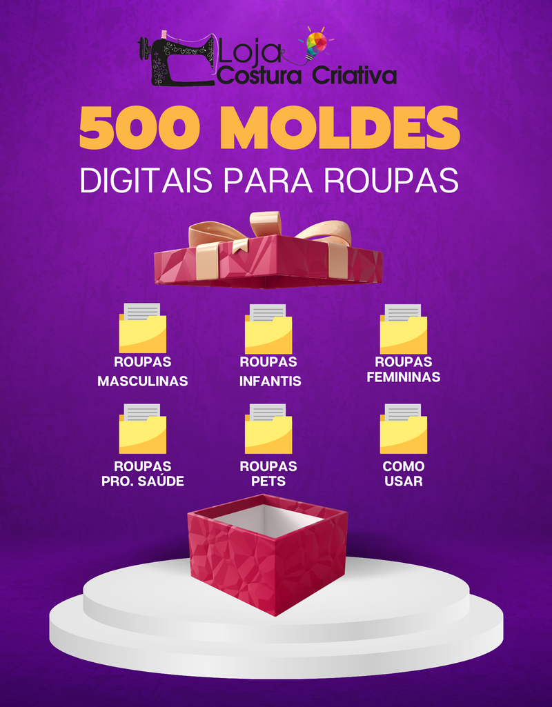 500 Moldes digitais para roupas