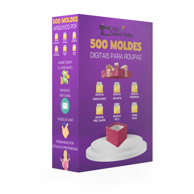 500 Moldes digitais para roupas